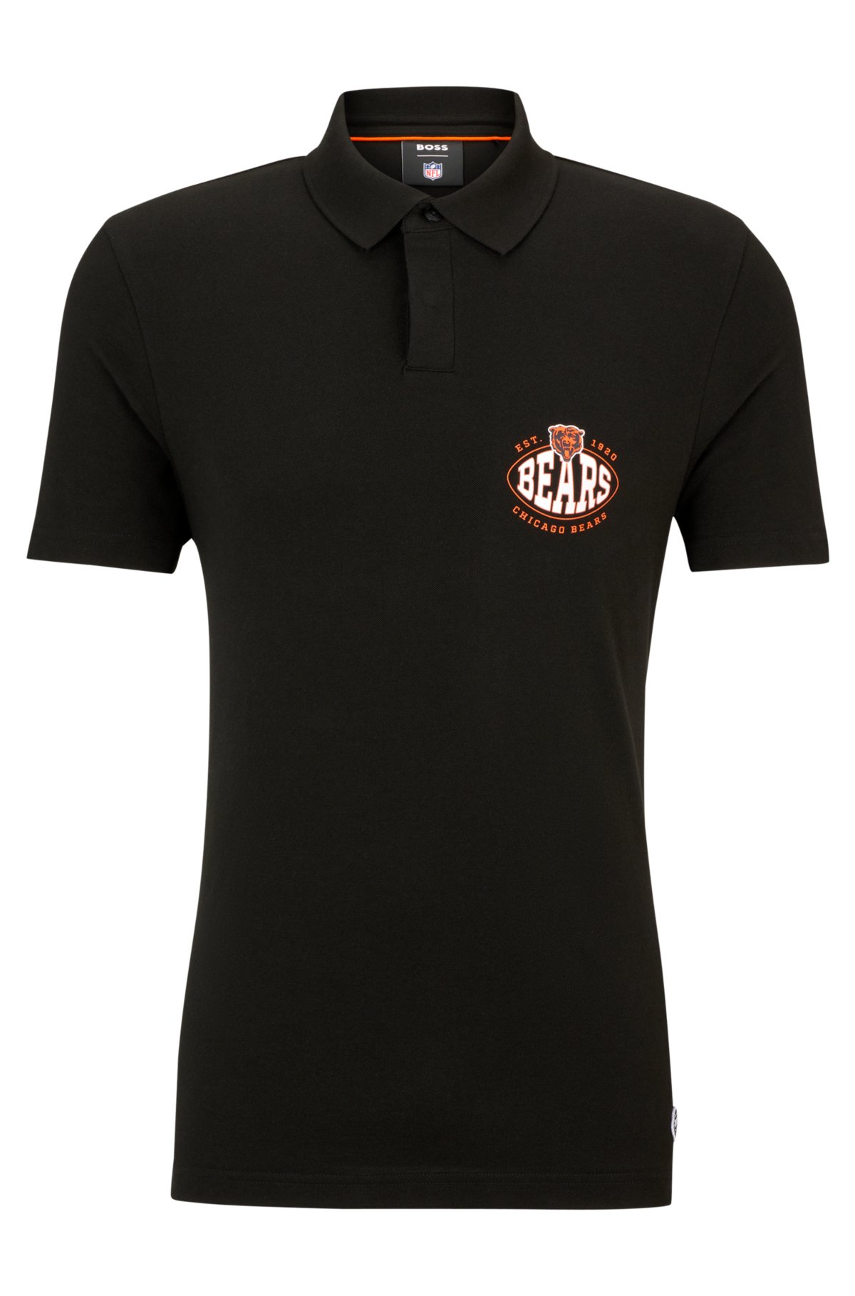 BOSS x NFL cotton-piqué polo shirt with collaborative branding, Bears