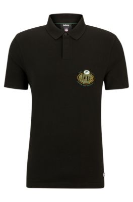 Hugo Boss Boss X Nfl Cotton-piqu Polo Shirt With Collaborative Branding In Packers