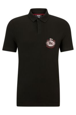 Shop Hugo Boss Boss X Nfl Cotton-piqu Polo Shirt With Collaborative Branding In Falcons