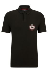 BOSS x NFL cotton-piqué polo shirt with collaborative branding, Falcons