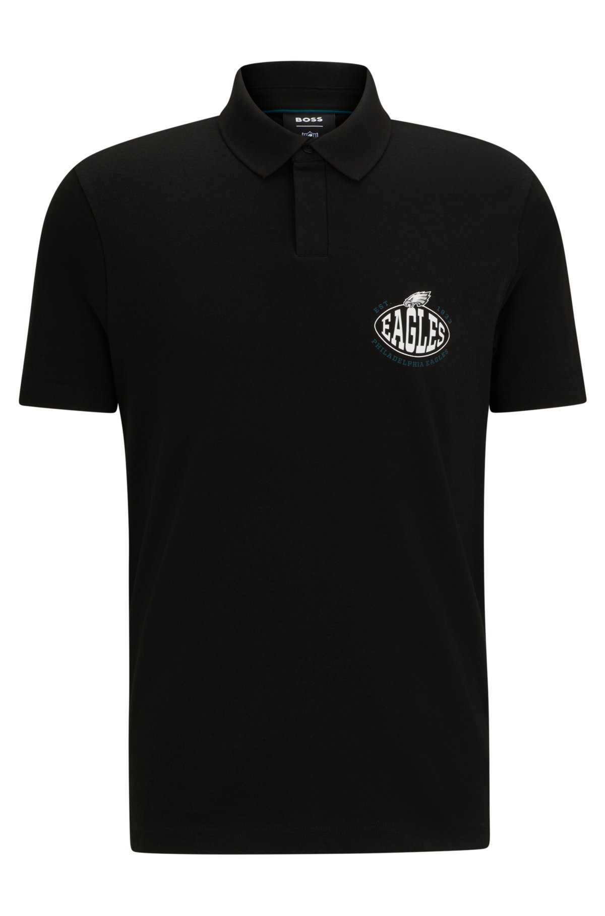 BOSS x NFL cotton-piqué polo shirt with collaborative branding, Eagles