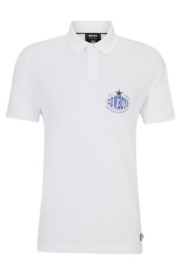 Shop Hugo Boss Boss X Nfl Cotton-piqu Polo Shirt With Collaborative Branding In Cowboys