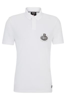 Shop Hugo Boss Boss X Nfl Cotton-piqu Polo Shirt With Collaborative Branding In Raiders