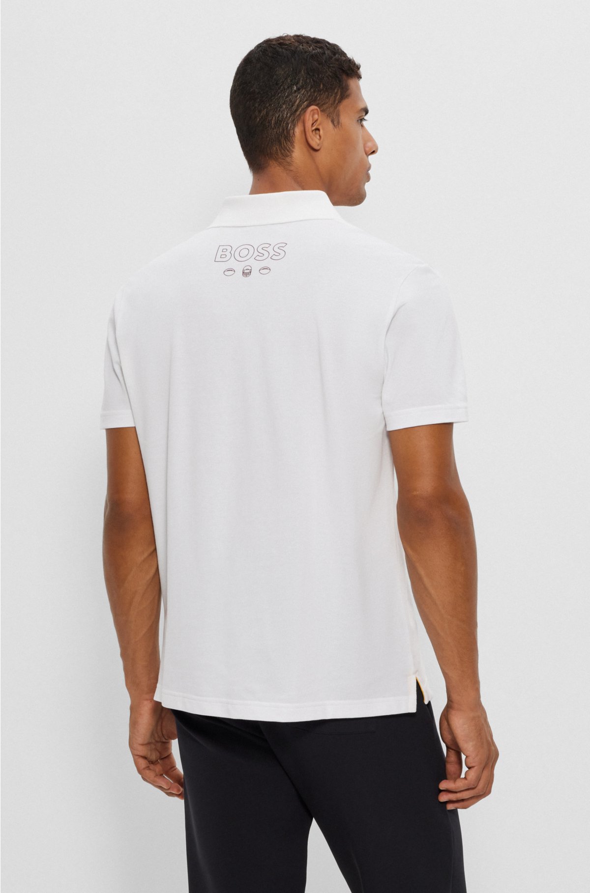 BOSS x NFL cotton-piqué polo shirt with collaborative branding, Commanders