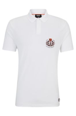 Shop Hugo Boss Boss X Nfl Cotton-piqu Polo Shirt With Collaborative Branding In Bears