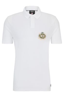 Hugo Boss Boss X Nfl Cotton-piqu Polo Shirt With Collaborative Branding In Packers
