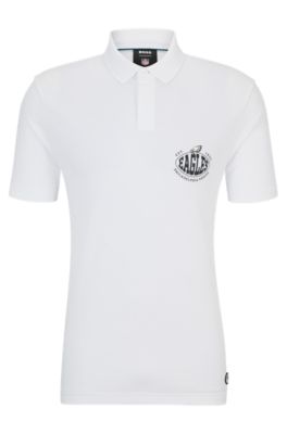 Shop Hugo Boss Boss X Nfl Cotton-piqu Polo Shirt With Collaborative Branding In Eagles