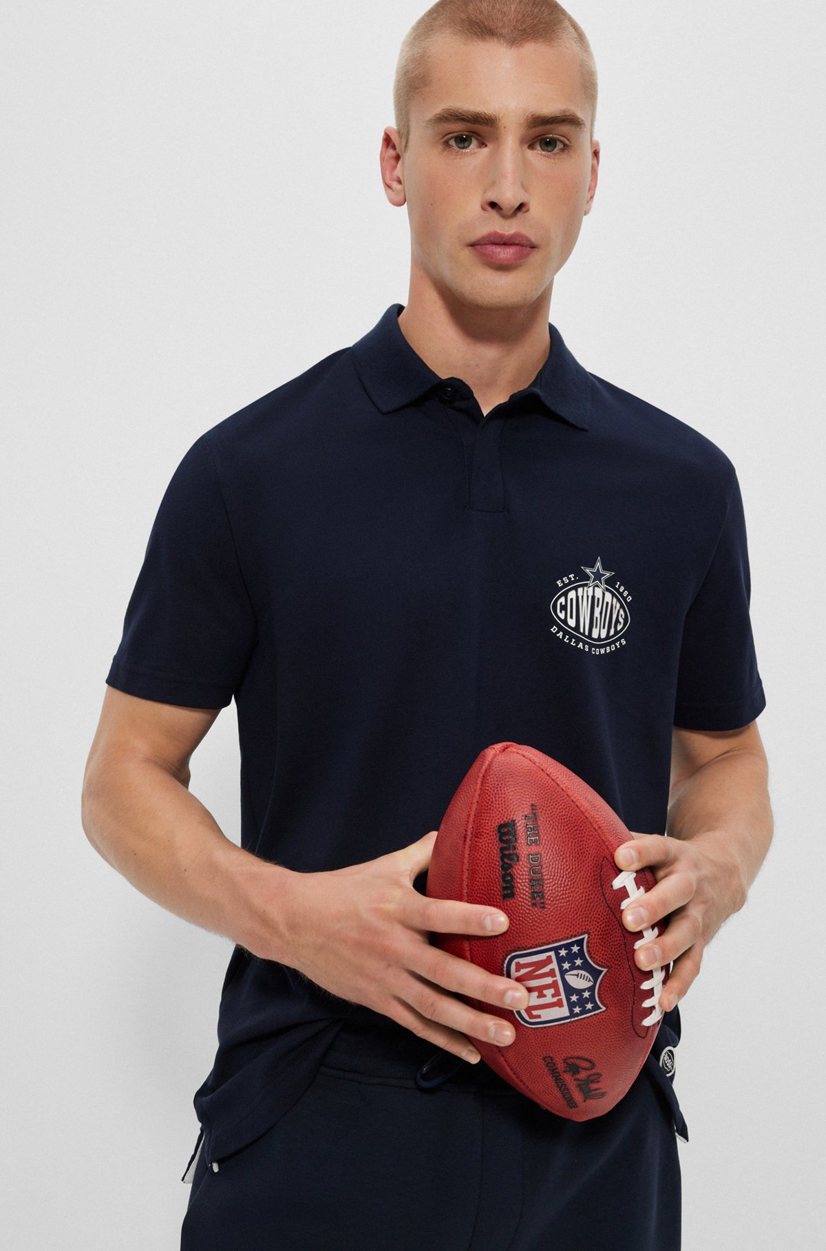 Polo BOSS x NFL en piqué de coton avec logo du partenariat, Cowboys