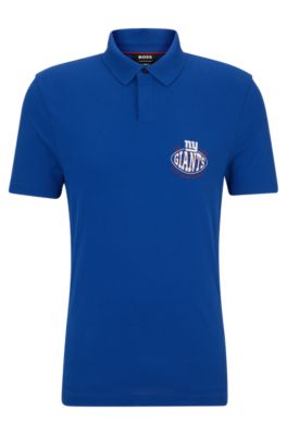 Shop Hugo Boss Boss X Nfl Cotton-piqu Polo Shirt With Collaborative Branding In Giants