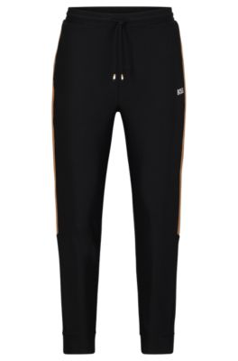 Shop Hugo Boss Boss X Matteo Berrettini Tracksuit Bottoms With Stripes And Logo In Black
