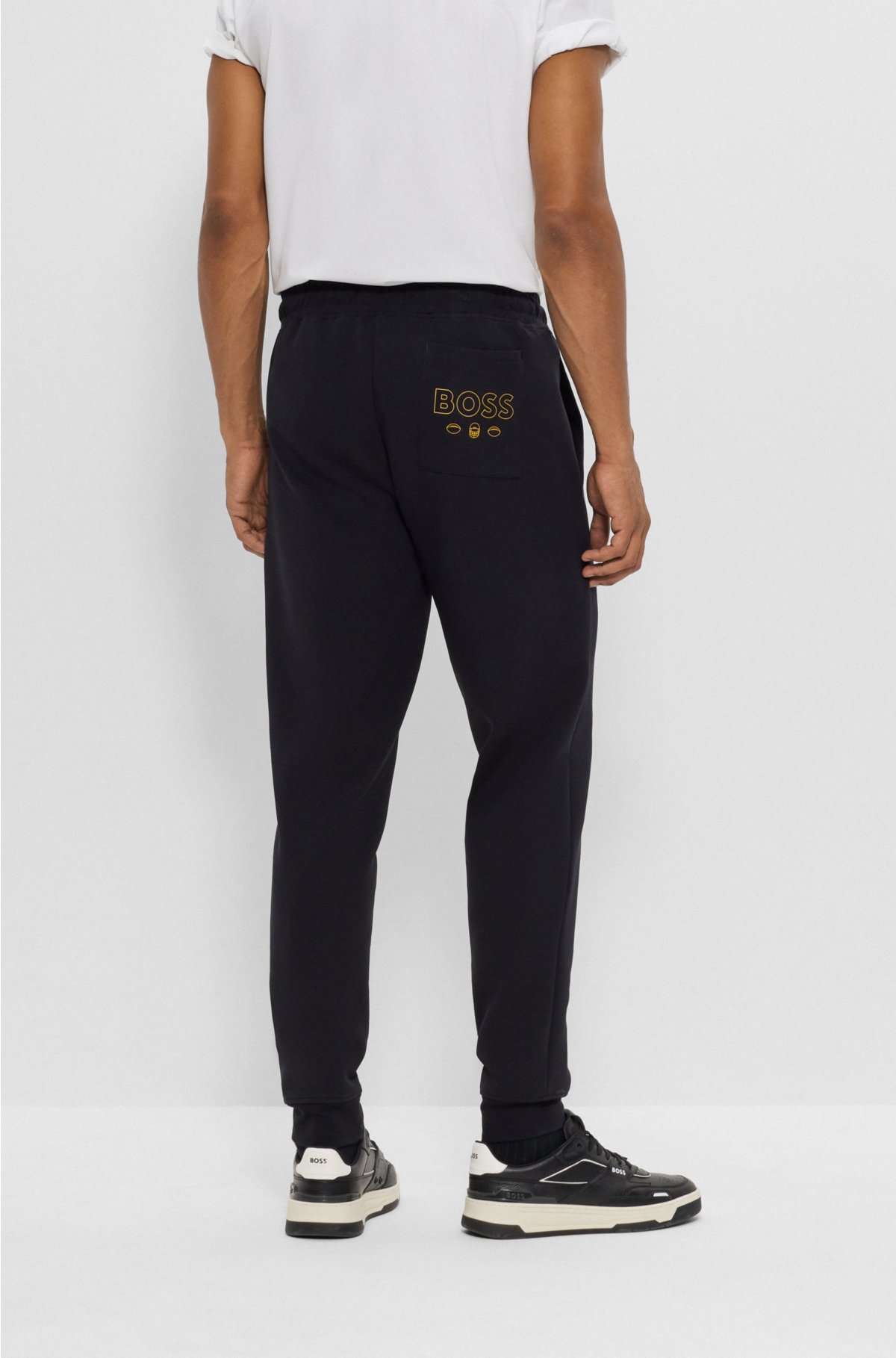 BOSS x NFL cotton-blend tracksuit bottoms with collaborative branding, Commanders