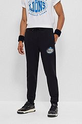 BOSS x NFL cotton-blend tracksuit bottoms with collaborative branding, Lions