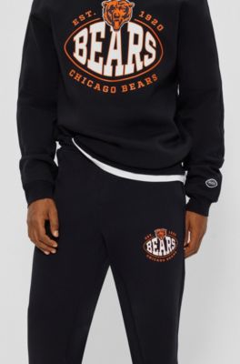 Men's Boss x NFL Cotton-Blend Tracksuit Bottoms with Collaborative Branding - Bengals Charcoal - Size Large