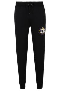 BOSS x NFL cotton-blend tracksuit bottoms with collaborative branding, Vikings