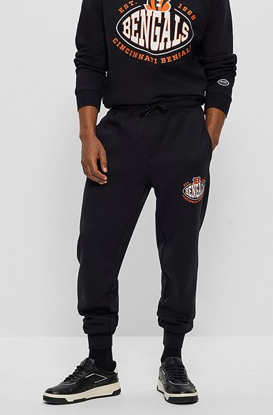 BOSS x NFL cotton-blend tracksuit bottoms with collaborative branding, Bengals