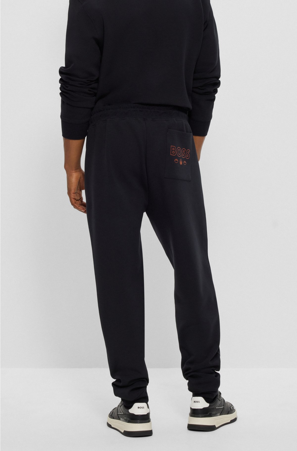 BOSS x NFL cotton-blend tracksuit bottoms with collaborative branding, Bengals