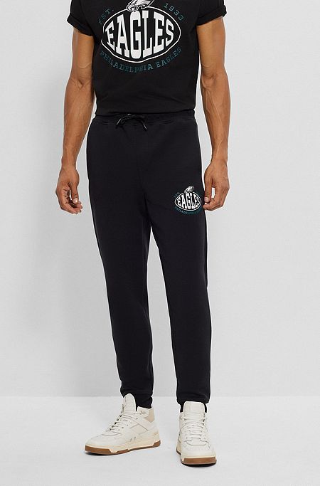 BOSS x NFL cotton-blend tracksuit bottoms with collaborative branding, Eagles