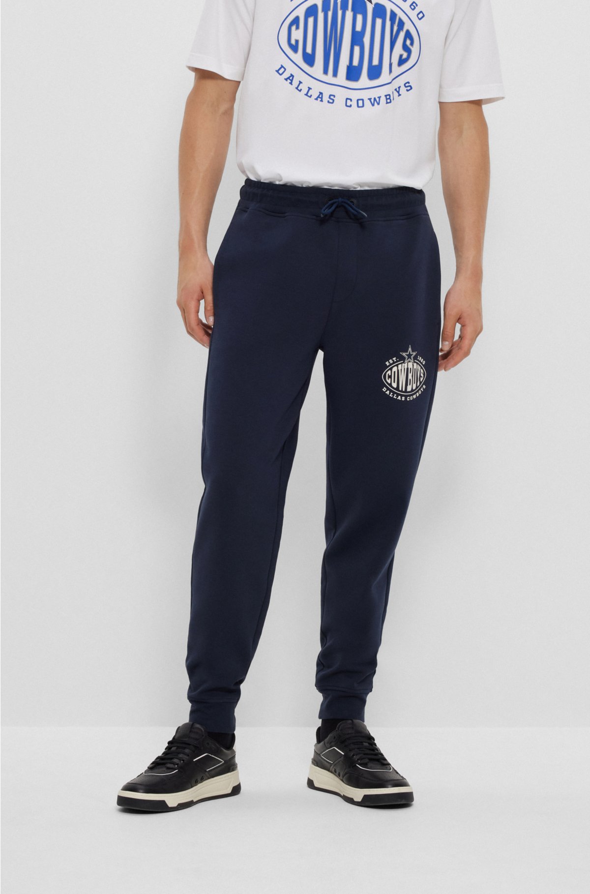 BOSS - BOSS x NFL cotton-blend tracksuit bottoms with collaborative ...