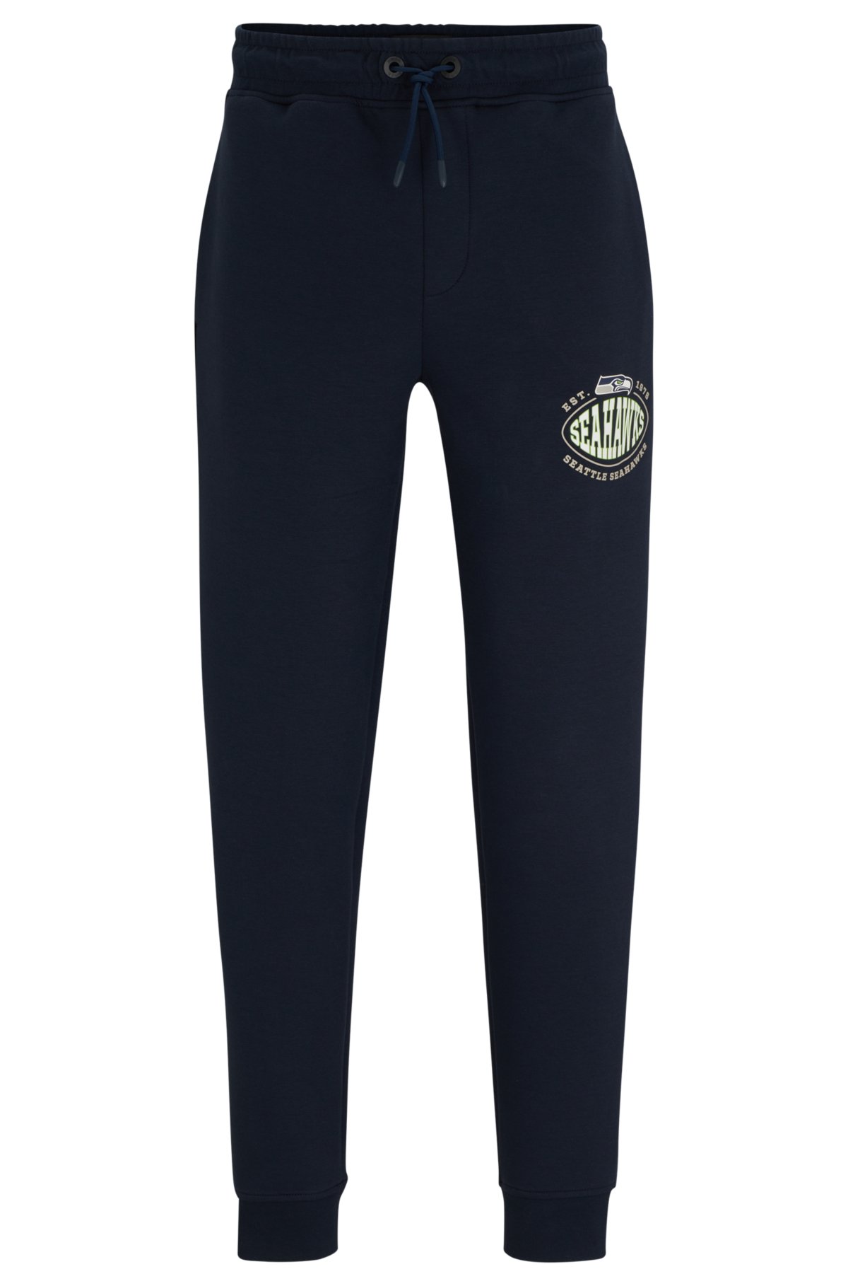 BOSS x NFL cotton-blend tracksuit bottoms with collaborative branding, Seahawks