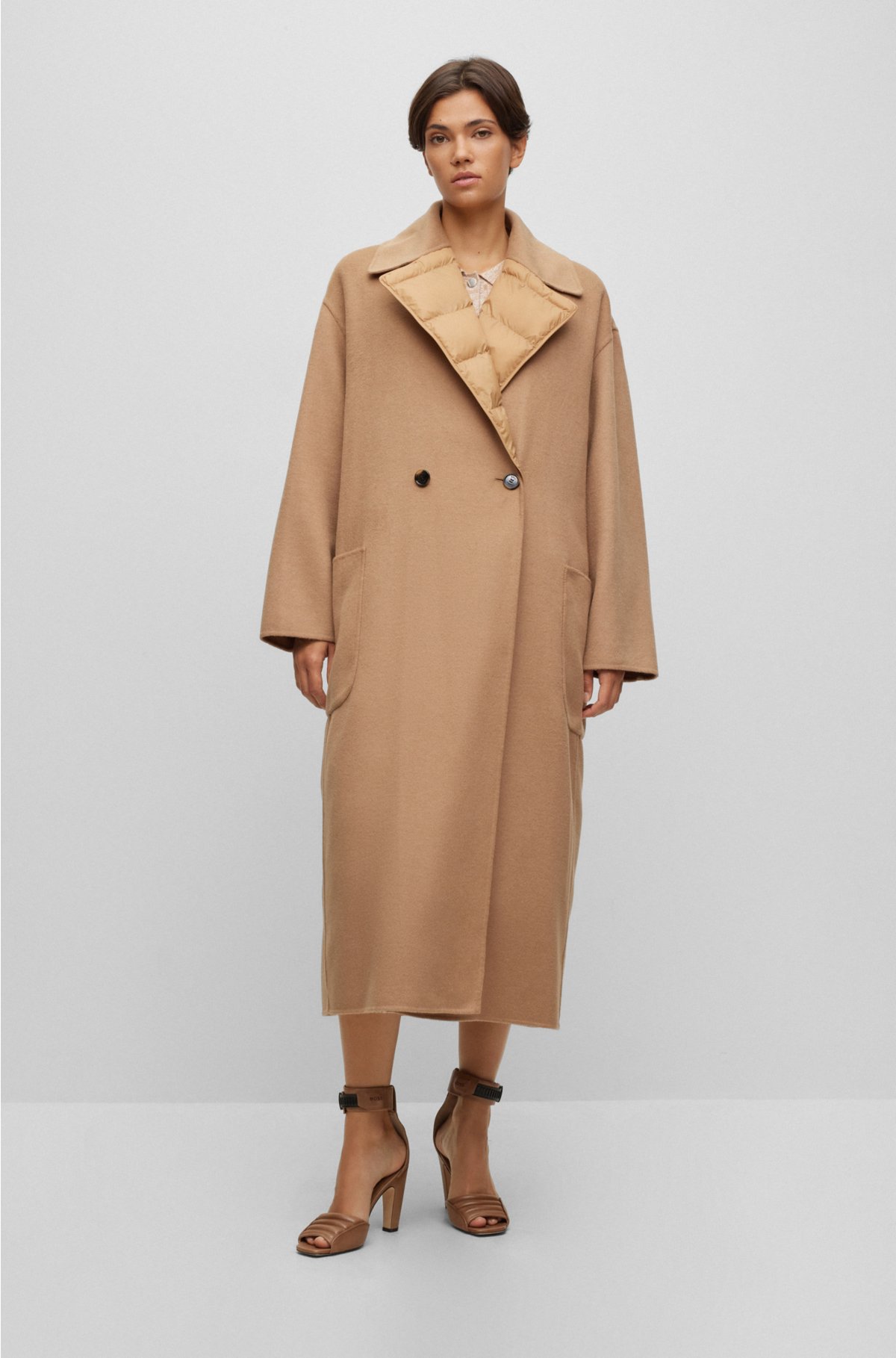 BOSS - Regular-fit coat with padded inner jacket