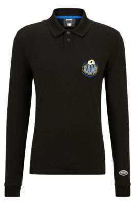Hugo Boss Boss X Nfl Long-sleeved Polo Shirt With Collaborative Branding In Rams
