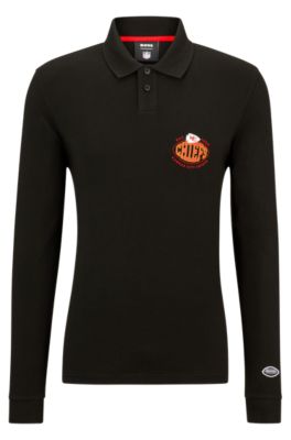 Hugo Boss Boss X Nfl Long-sleeved Polo Shirt With Collaborative Branding In Chiefs