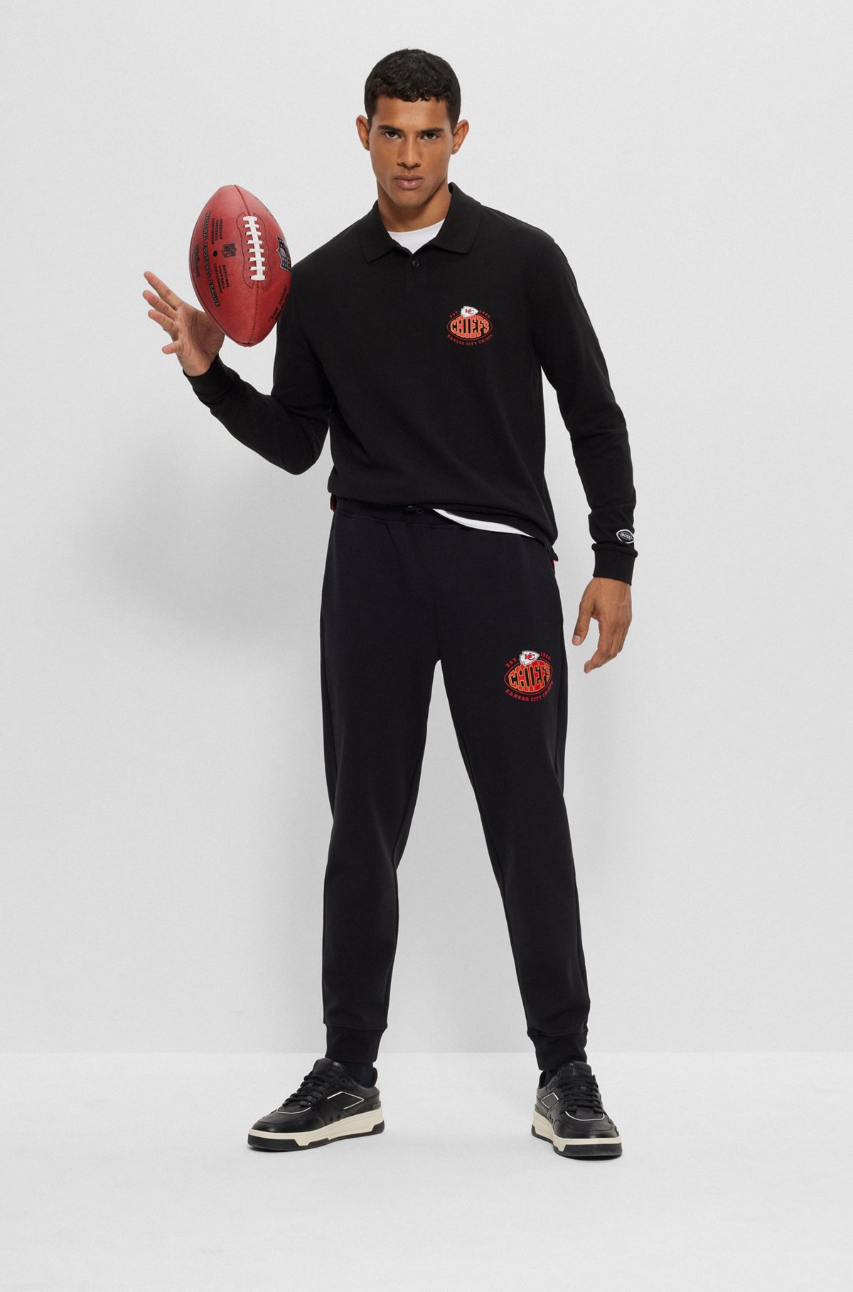 BOSS x NFL long-sleeved polo shirt with collaborative branding, Chiefs