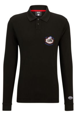 Hugo Boss Boss X Nfl Long-sleeved Polo Shirt With Collaborative Branding In Bills