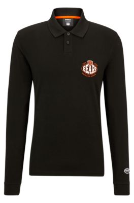 Hugo Boss Boss X Nfl Long-sleeved Polo Shirt With Collaborative Branding In Bears