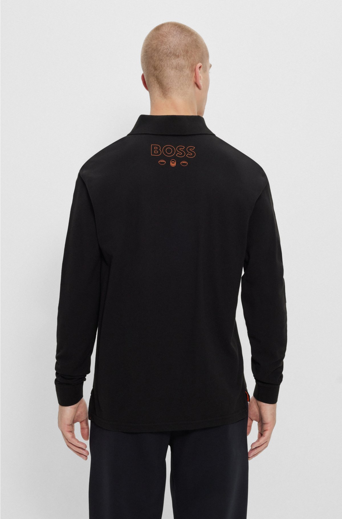 BOSS x NFL long-sleeved polo shirt with collaborative branding, Bears
