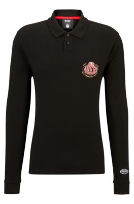 Hugo Boss Boss X Nfl Long-sleeved Polo Shirt With Collaborative Branding In 49ers