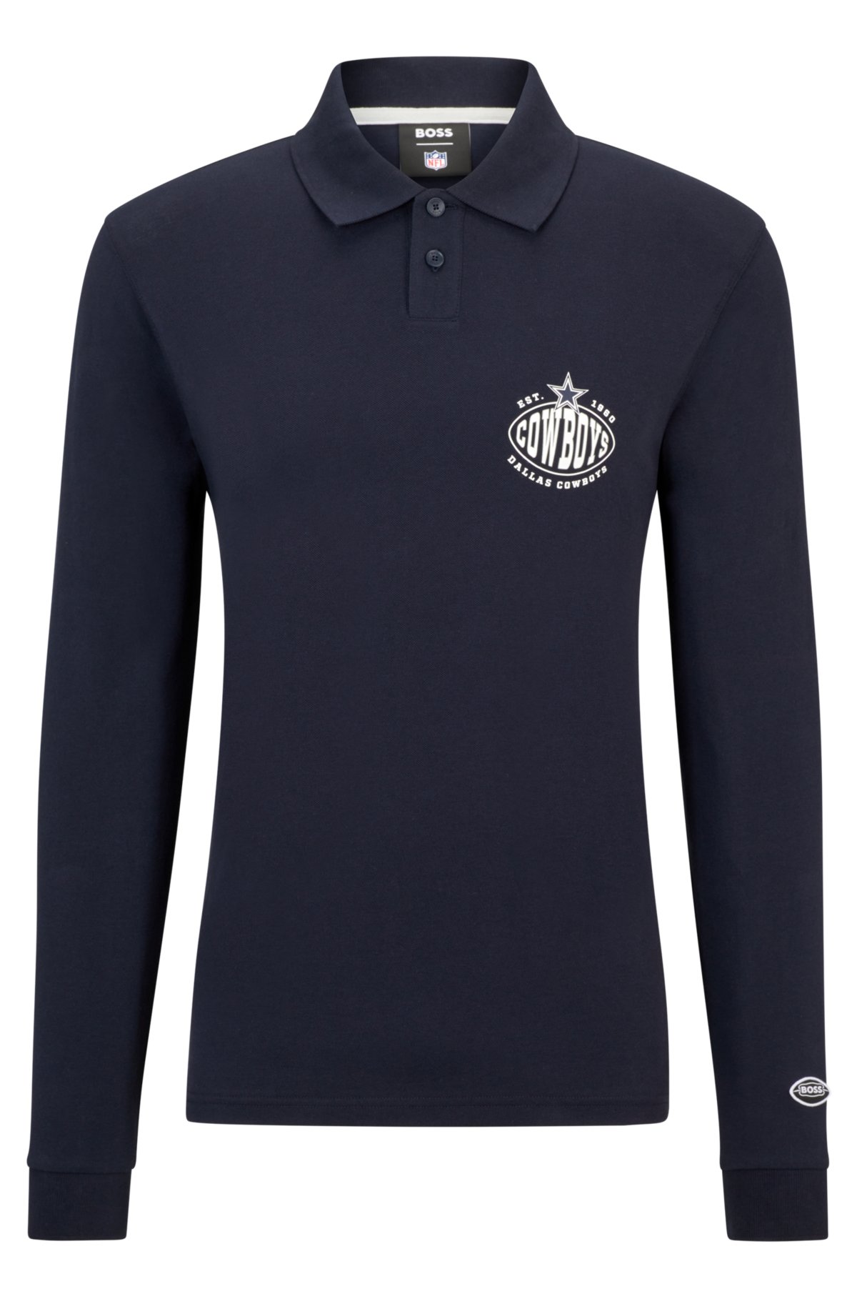 BOSS x NFL long-sleeved polo shirt with collaborative branding, Cowboys