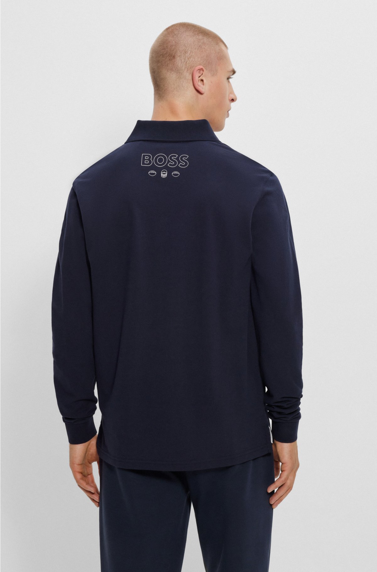 BOSS x NFL long-sleeved polo shirt with collaborative branding, Cowboys