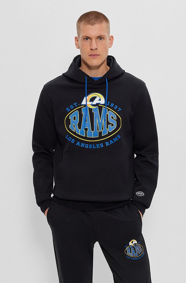  BOSS x NFL cotton-blend hoodie with collaborative branding, Rams