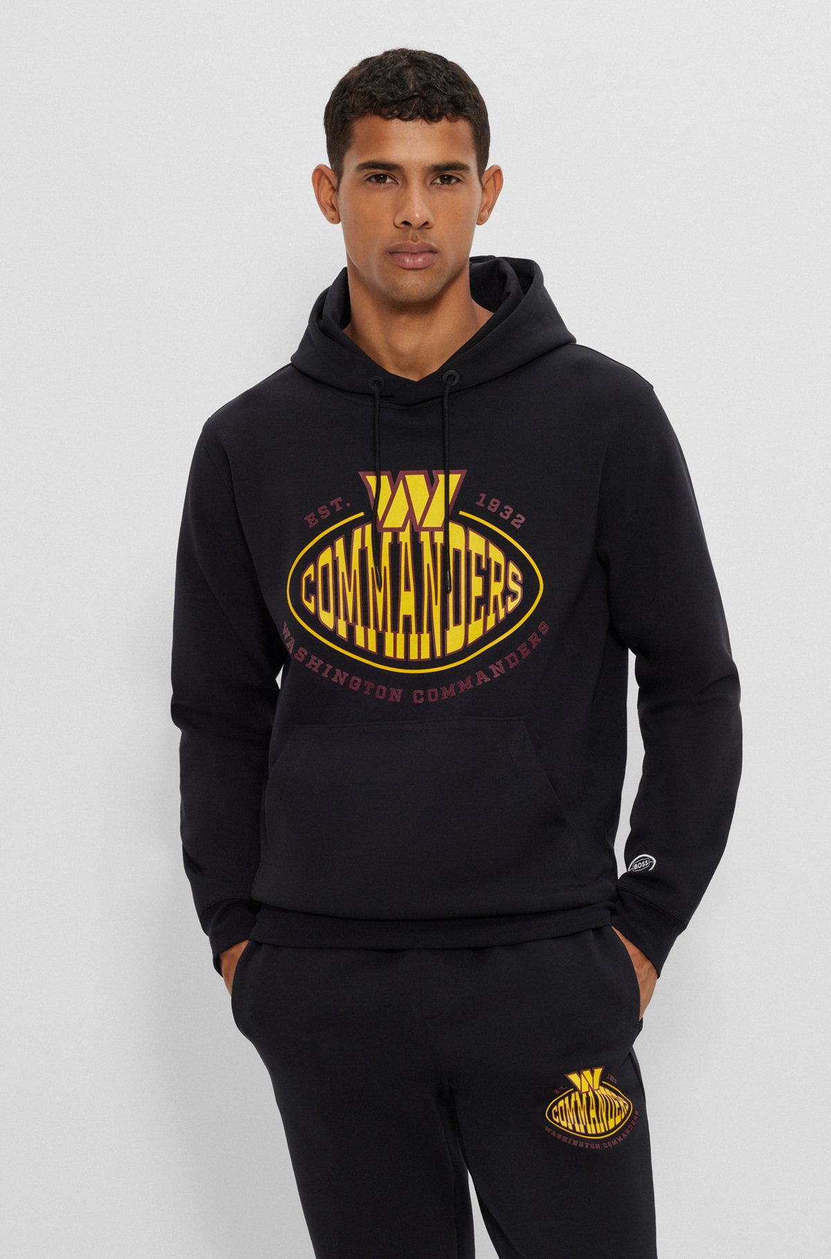  BOSS x NFL cotton-blend hoodie with collaborative branding, Commanders