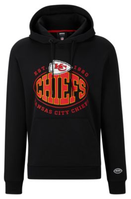 Shop Hugo Boss Boss X Nfl Cotton-blend Hoodie With Collaborative Branding In Chiefs