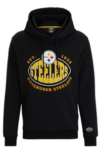 Sweat à capuche BOSS x NFL en coton mélangé avec logo du partenariat, Steelers