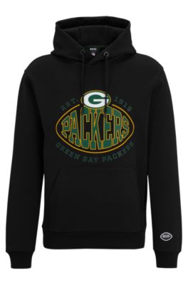 Boss x NFL Cotton-Blend Hoodie with Collaborative branding- Packers | Men's Tracksuits Size M