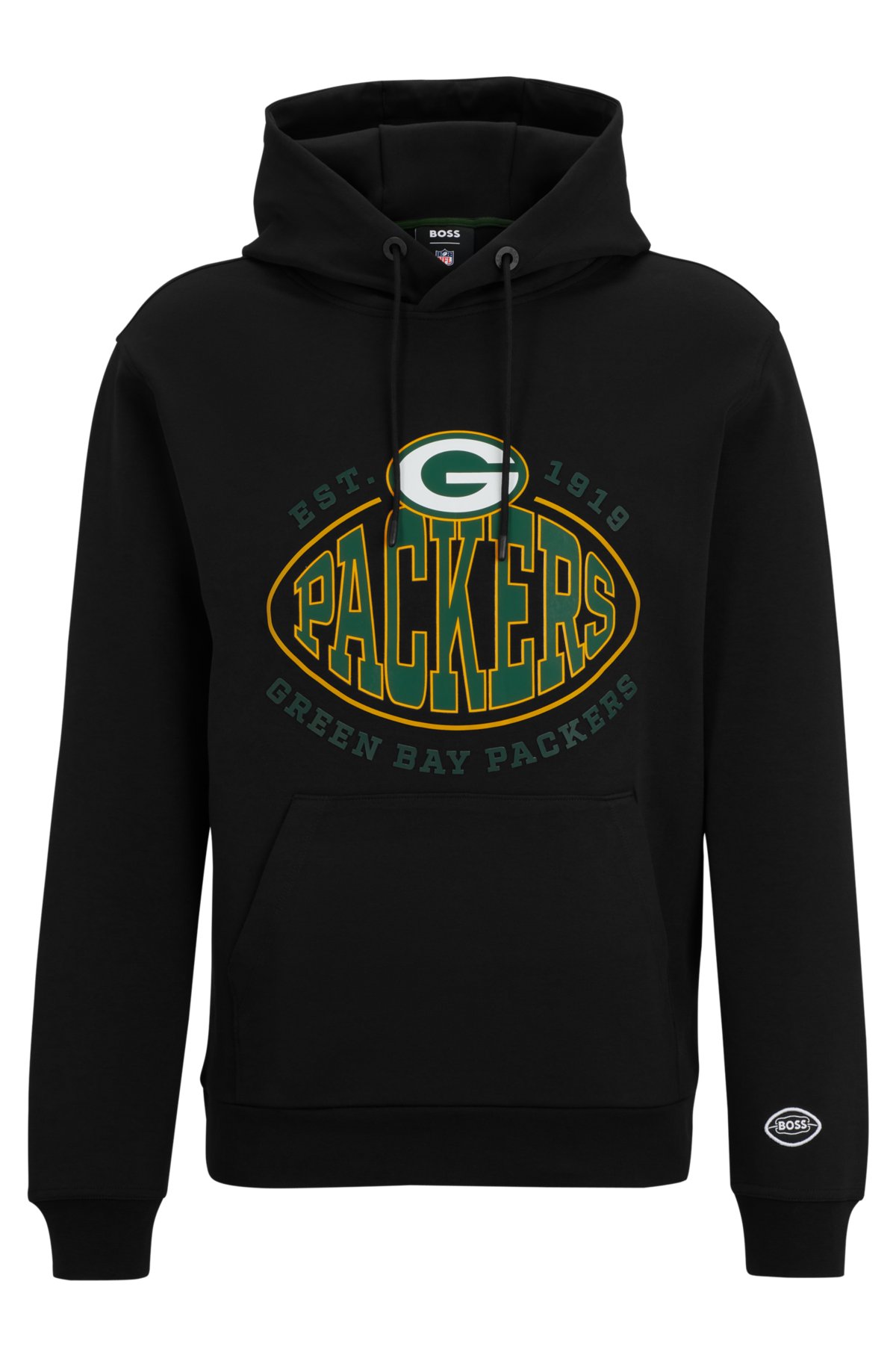  BOSS x NFL cotton-blend hoodie with collaborative branding, Packers