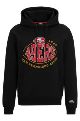 Hugo Boss Boss X Nfl Cotton-blend Hoodie With Collaborative Branding In 49ers