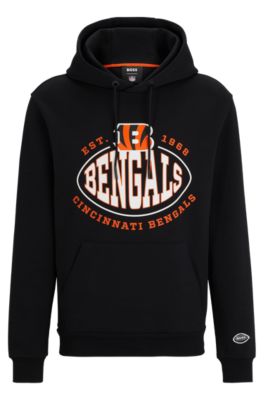 Boss x NFL Cotton-Blend Hoodie with Collaborative branding- Bengals | Men's Tracksuits Size S