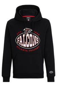 Sweat à capuche BOSS x NFL en coton mélangé avec logo du partenariat, Falcons