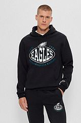  Sudadera con capucha BOSS x NFL de mezcla de algodón con detalle de la colaboración, Eagles