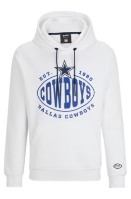 Shop Hugo Boss Boss X Nfl Cotton-blend Hoodie With Collaborative Branding In Cowboys