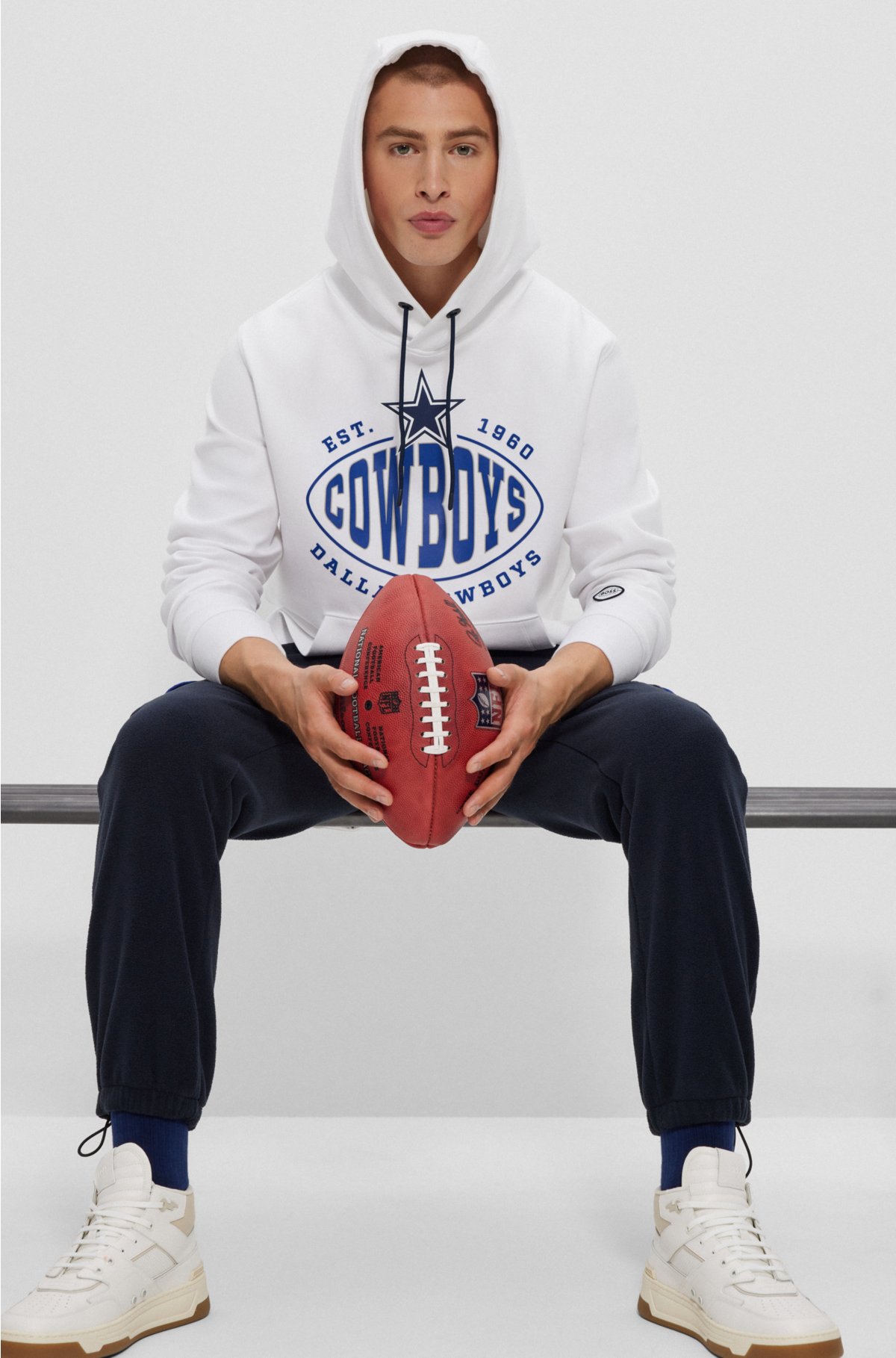  BOSS x NFL cotton-blend hoodie with collaborative branding, Cowboys