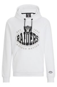  Sweat à capuche BOSS x NFL en coton mélangé avec logo du partenariat, Raiders