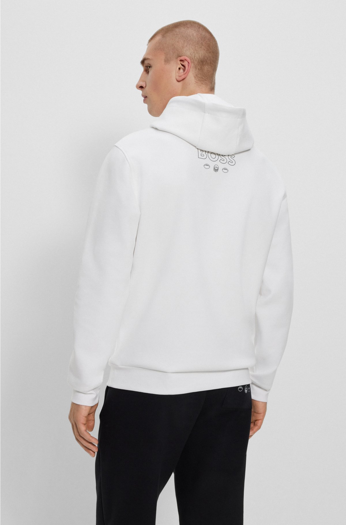  BOSS x NFL cotton-blend hoodie with collaborative branding, Raiders
