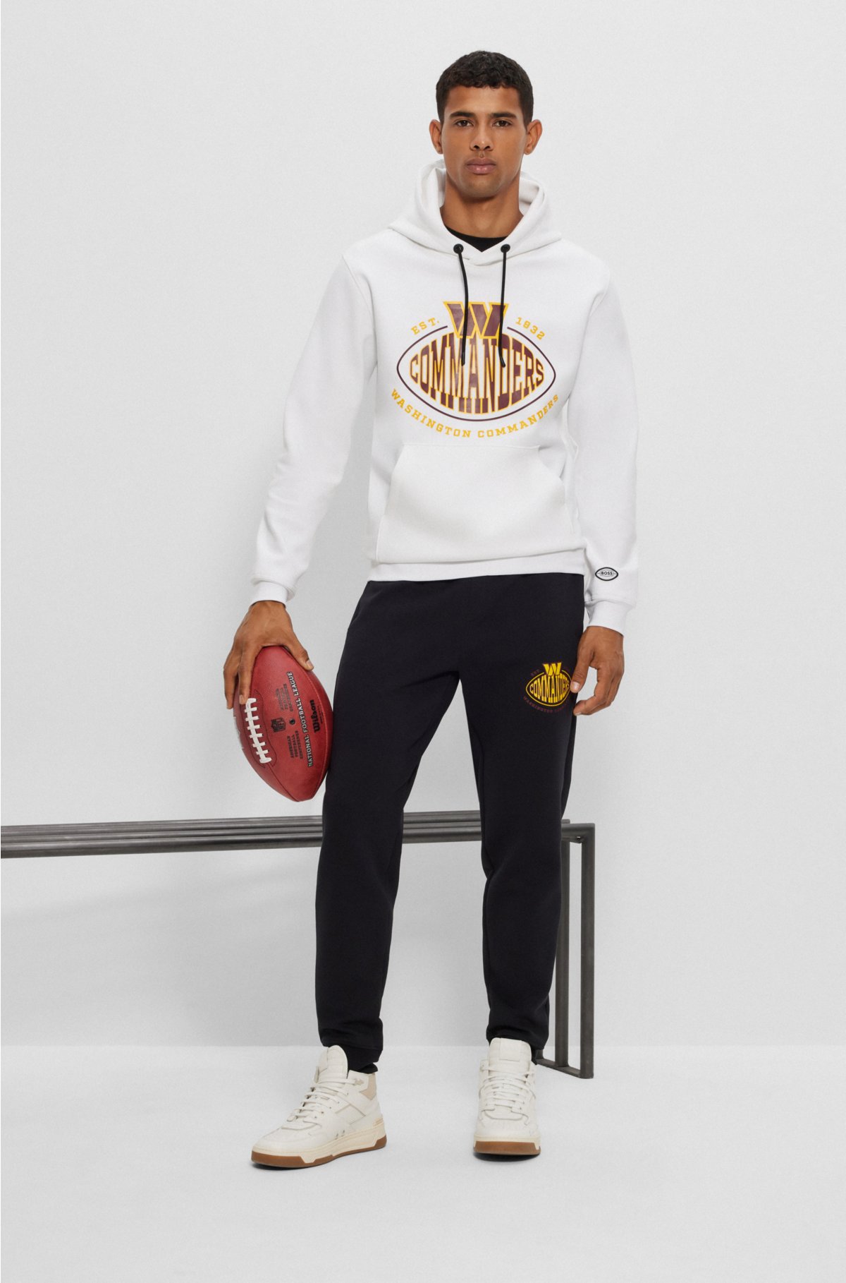  BOSS x NFL cotton-blend hoodie with collaborative branding, Commanders