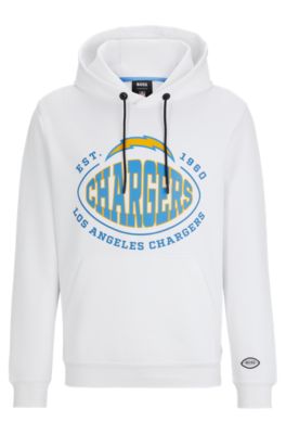 Hugo Boss Boss X Nfl Cotton-blend Hoodie With Collaborative Branding In Chargers