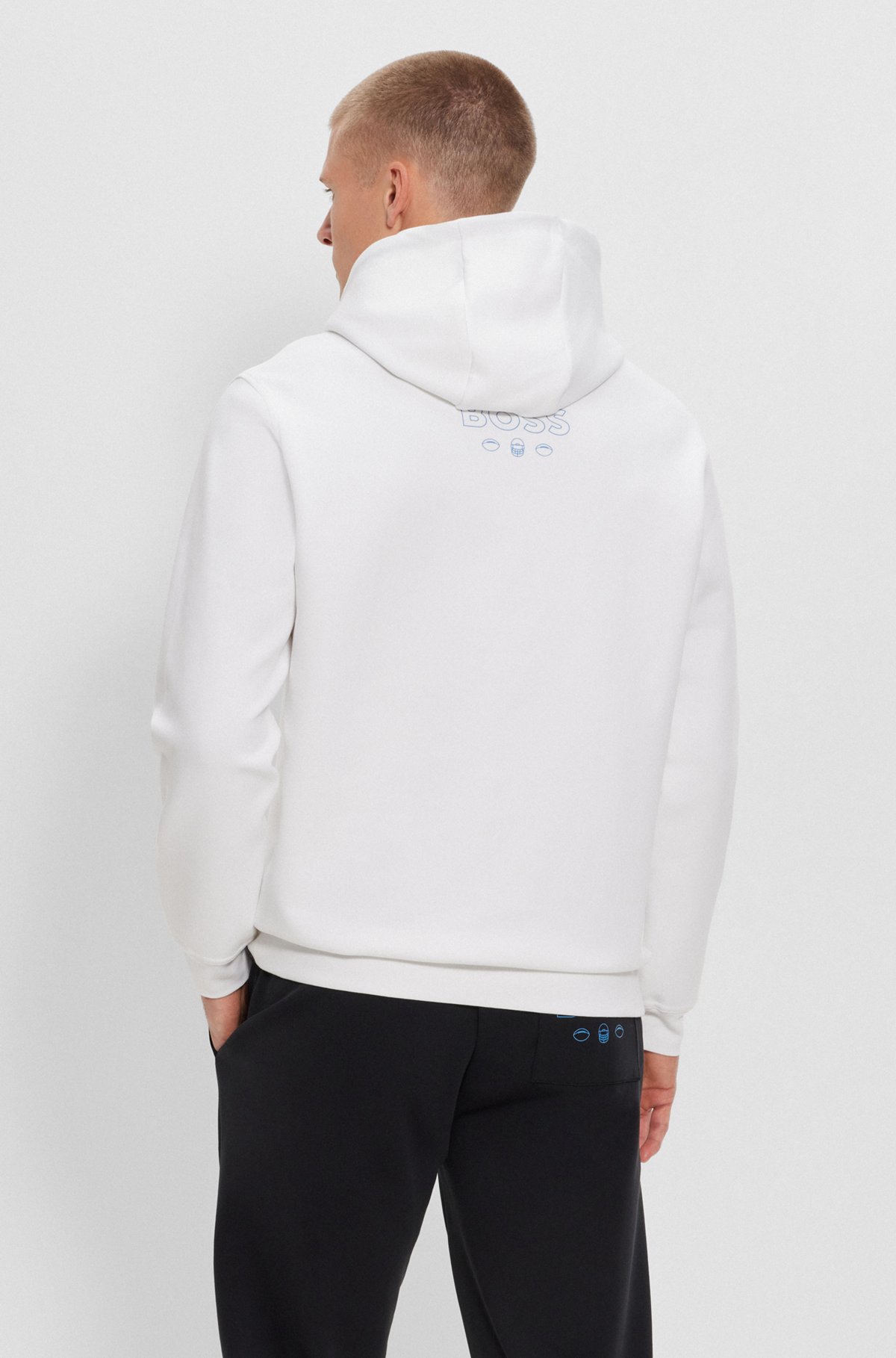  BOSS x NFL cotton-blend hoodie with collaborative branding, Chargers